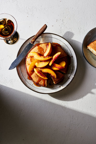 Local Infusion: Buttermilk Cornmeal Cake with Warm Peaches