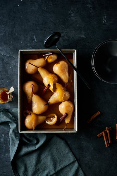 Local Infusion: Sorghum Poached Pears