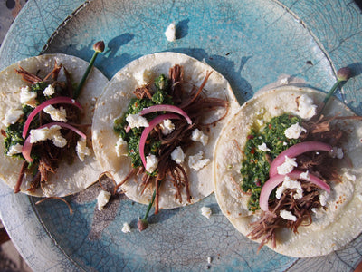 Braised Beef Shank Tacos With Herb and Caper Salsa